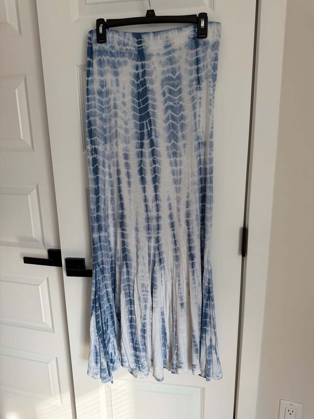 Thyme and Honey Blue and White Tie-Dye Maxi Skirt